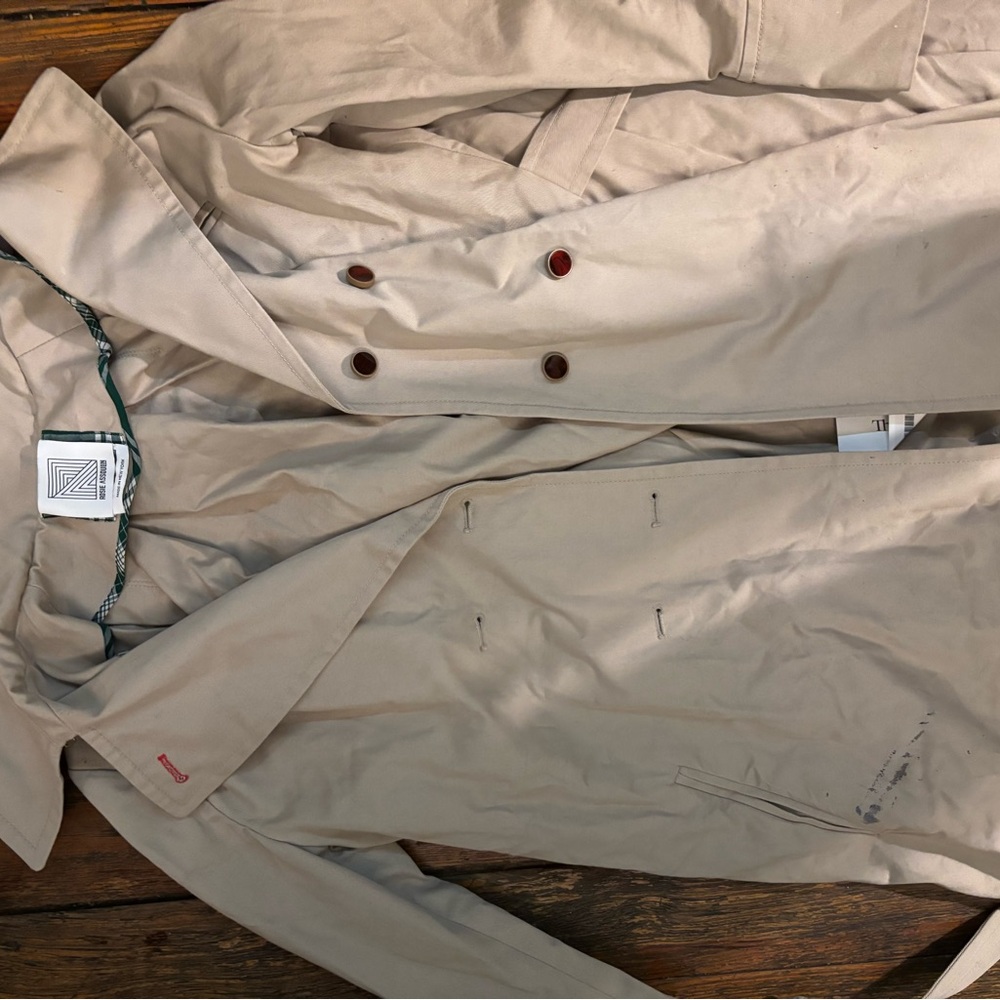 Rosie Assoulin Tan Trench Coat Lightweight Classic